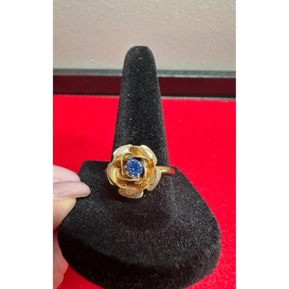 Vintage Ring Lot 2 Adjustable Gold Tone Statement Cocktail Rings